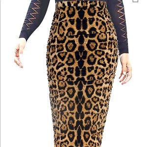 Womens Elegant Ruched Ruffle High Waist Pencil Midi Mid-Calf Skirt